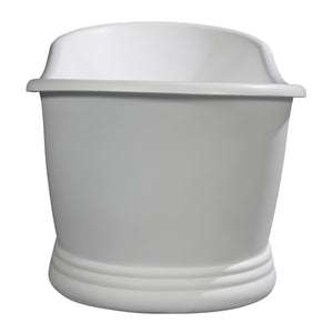 67 Inch White Matte Pedestal Solid Surface Resin Bathtub ALFI Brand (AB9950)