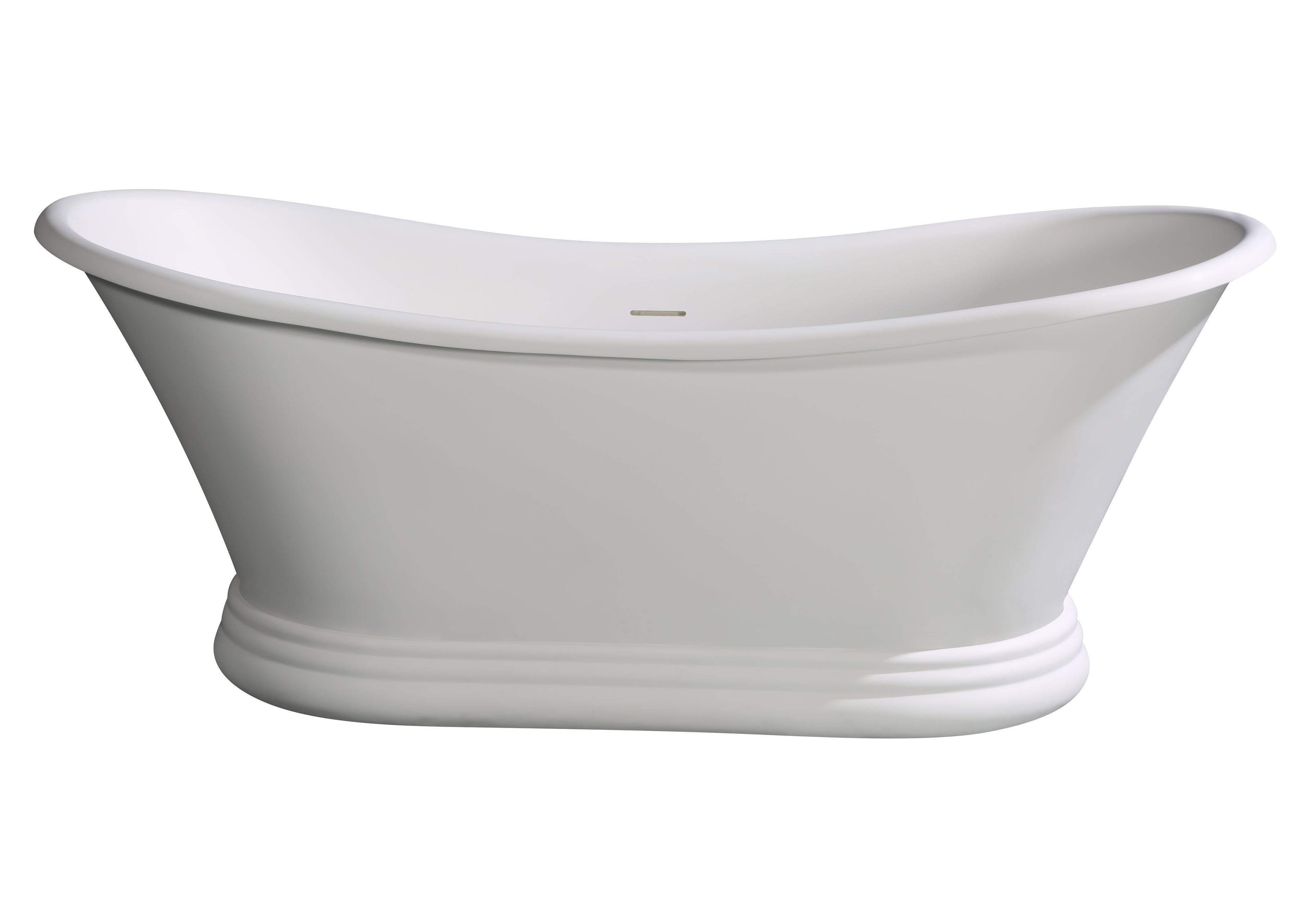 67 Inch White Matte Pedestal Solid Surface Resin Bathtub ALFI Brand (AB9950)
