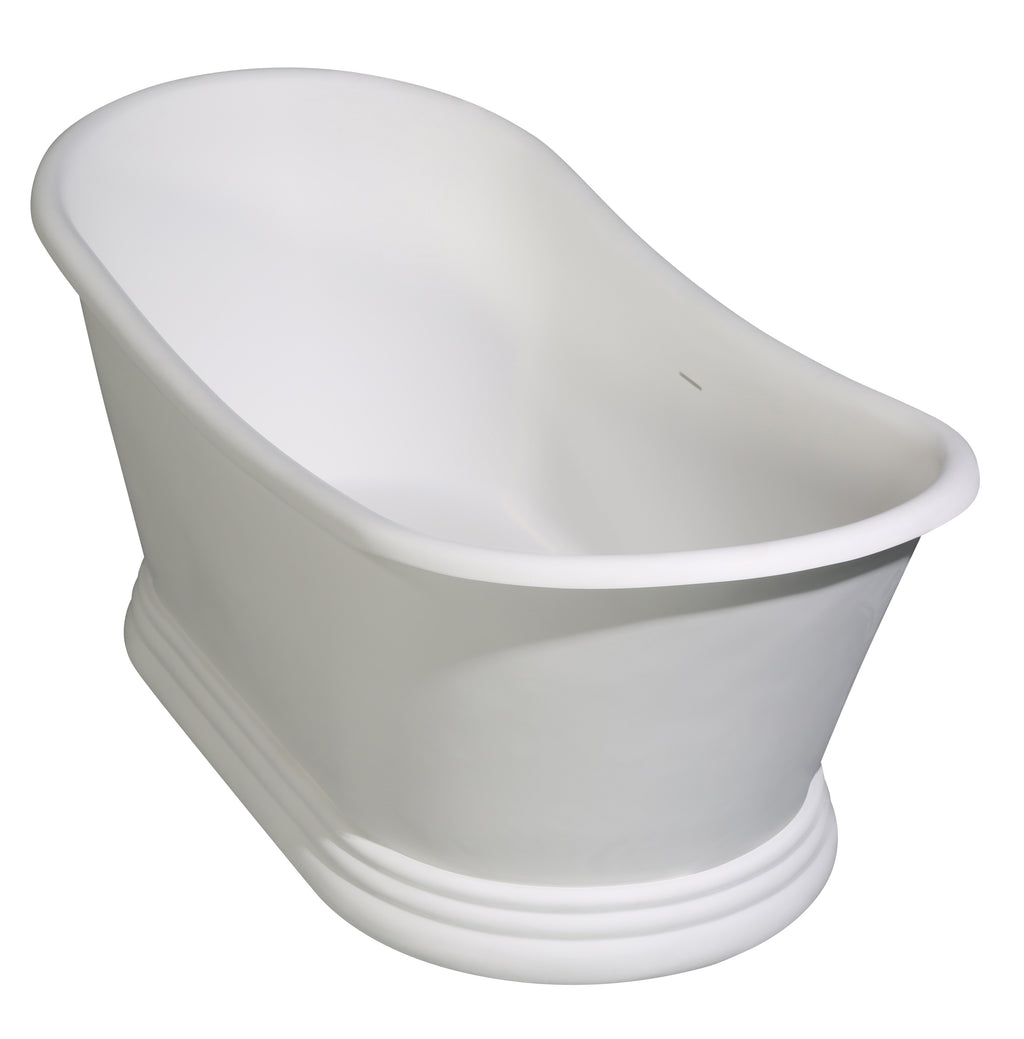 67 Inch White Matte Pedestal Solid Surface Resin Bathtub ALFI Brand (AB9950)