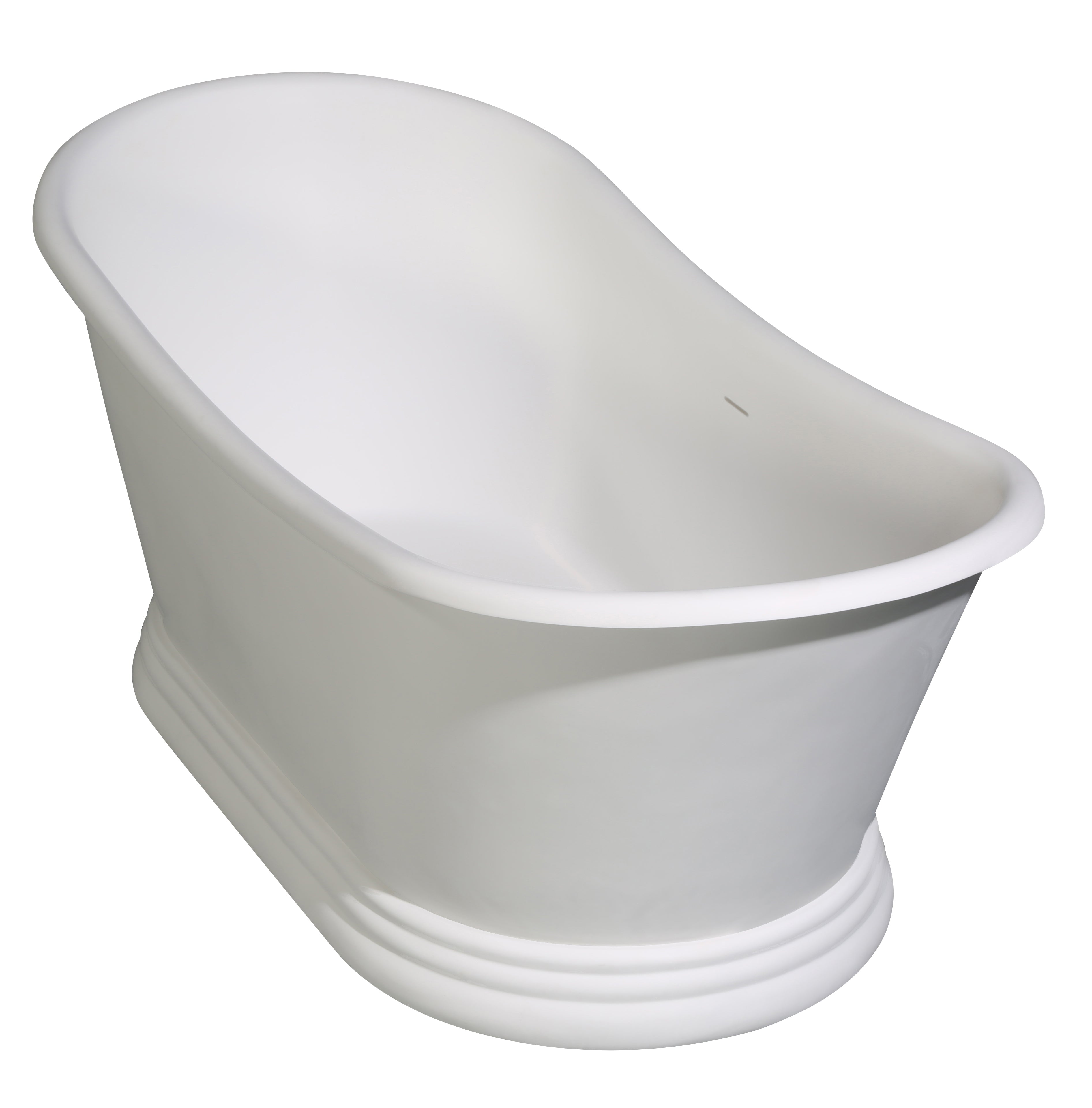 67 Inch White Matte Pedestal Solid Surface Resin Bathtub ALFI Brand (AB9950)
