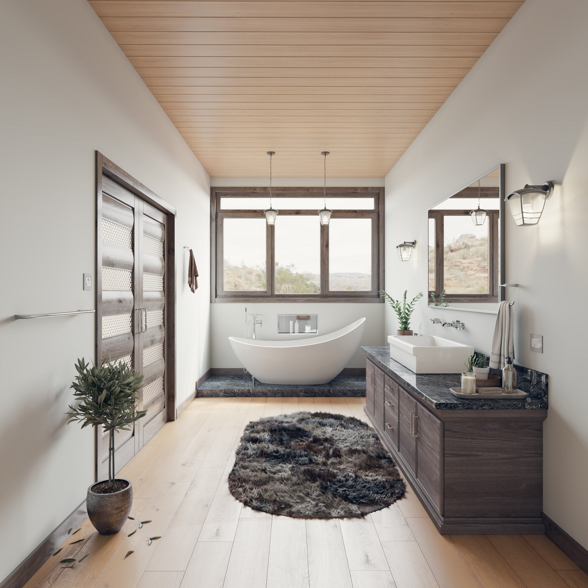 73 Inch White Solid Surface Smooth Resin Soaking Slipper Bathtub ALFI Brand (AB9951)