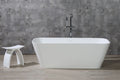 67 Inch White Rectangular Solid Surface Smooth Resin Soaking Bathtub ALFI Brand (AB9952)