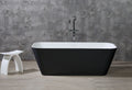 67 Inch Black & White Matte Rectangular Solid Surface Resin Soaking Bathtub ALFI Brand (AB9952BM)