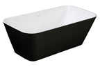 67 Inch Black & White Matte Rectangular Solid Surface Resin Soaking Bathtub ALFI Brand (AB9952BM)