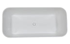 67 Inch Black & White Matte Rectangular Solid Surface Resin Soaking Bathtub ALFI Brand (AB9952BM)