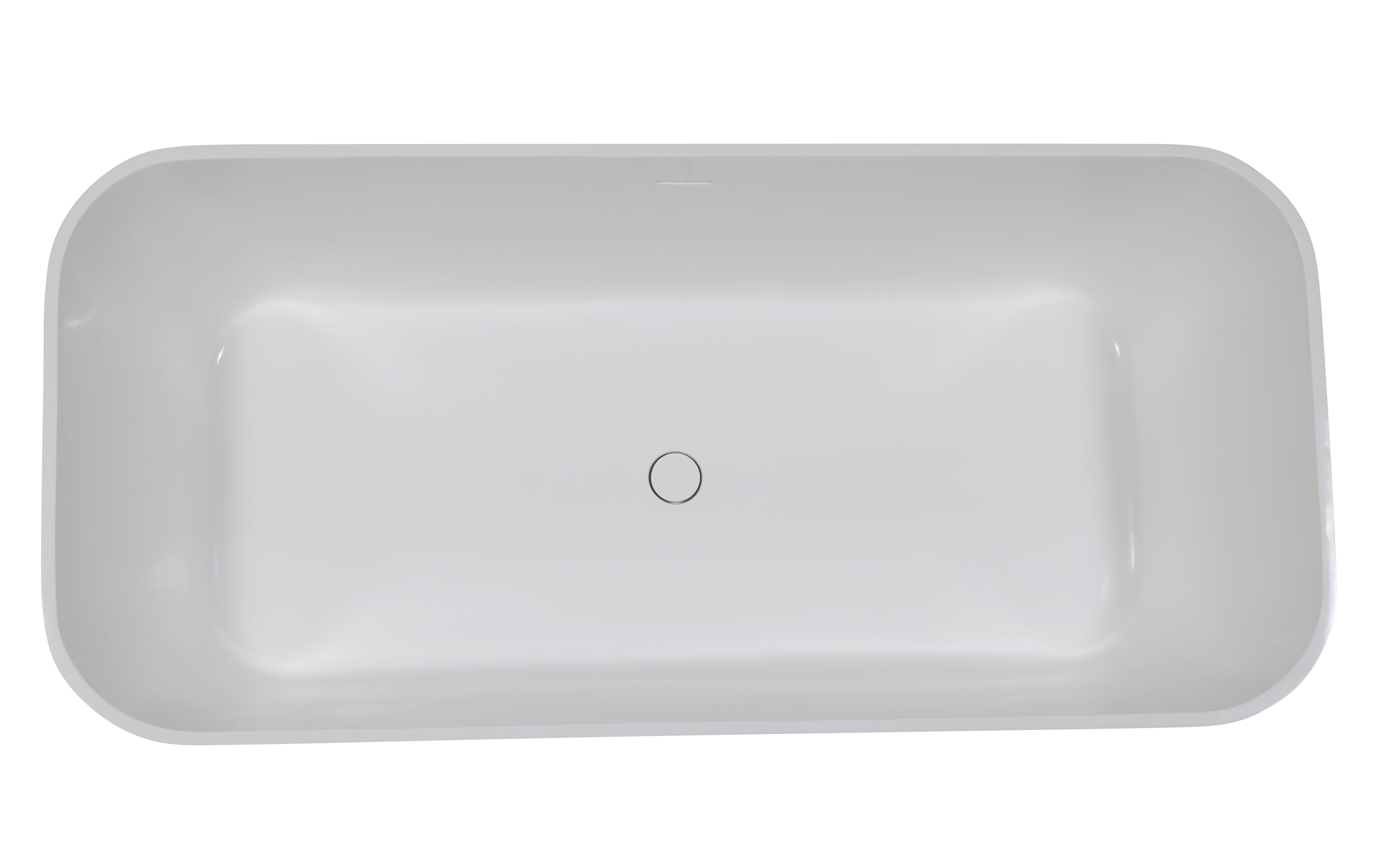 67 Inch Black & White Matte Rectangular Solid Surface Resin Soaking Bathtub ALFI Brand (AB9952BM)
