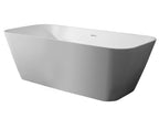67 Inch White Rectangular Solid Surface Smooth Resin Soaking Bathtub ALFI Brand (AB9952)
