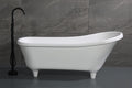 67 Inch White Matte Clawfoot Solid Surface Resin Bathtub ALFI Brand (AB9960)