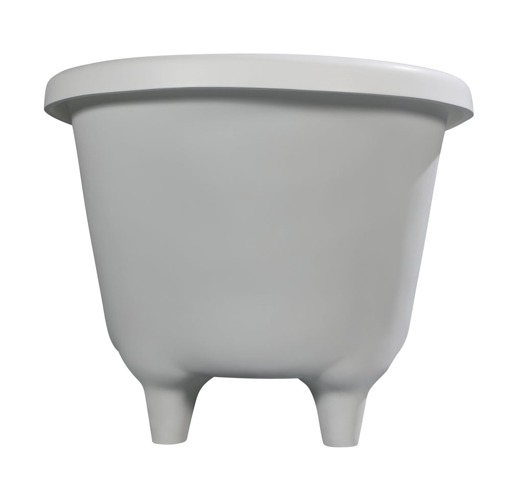 67 Inch White Matte Clawfoot Solid Surface Resin Bathtub ALFI Brand (AB9960)