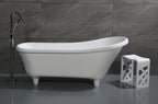 67 Inch White Matte Clawfoot Solid Surface Resin Bathtub ALFI Brand (AB9960)