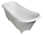 67 Inch White Matte Clawfoot Solid Surface Resin Bathtub ALFI Brand (AB9960)