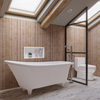 67 Inch White Matte Clawfoot Solid Surface Resin Bathtub ALFI Brand (AB9960)