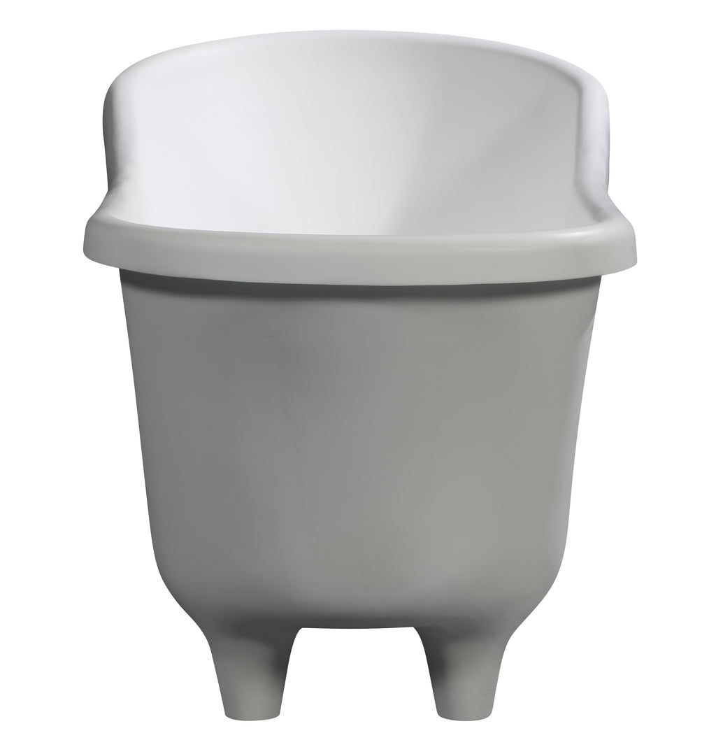 67 Inch White Matte Clawfoot Solid Surface Resin Bathtub ALFI Brand (AB9960)
