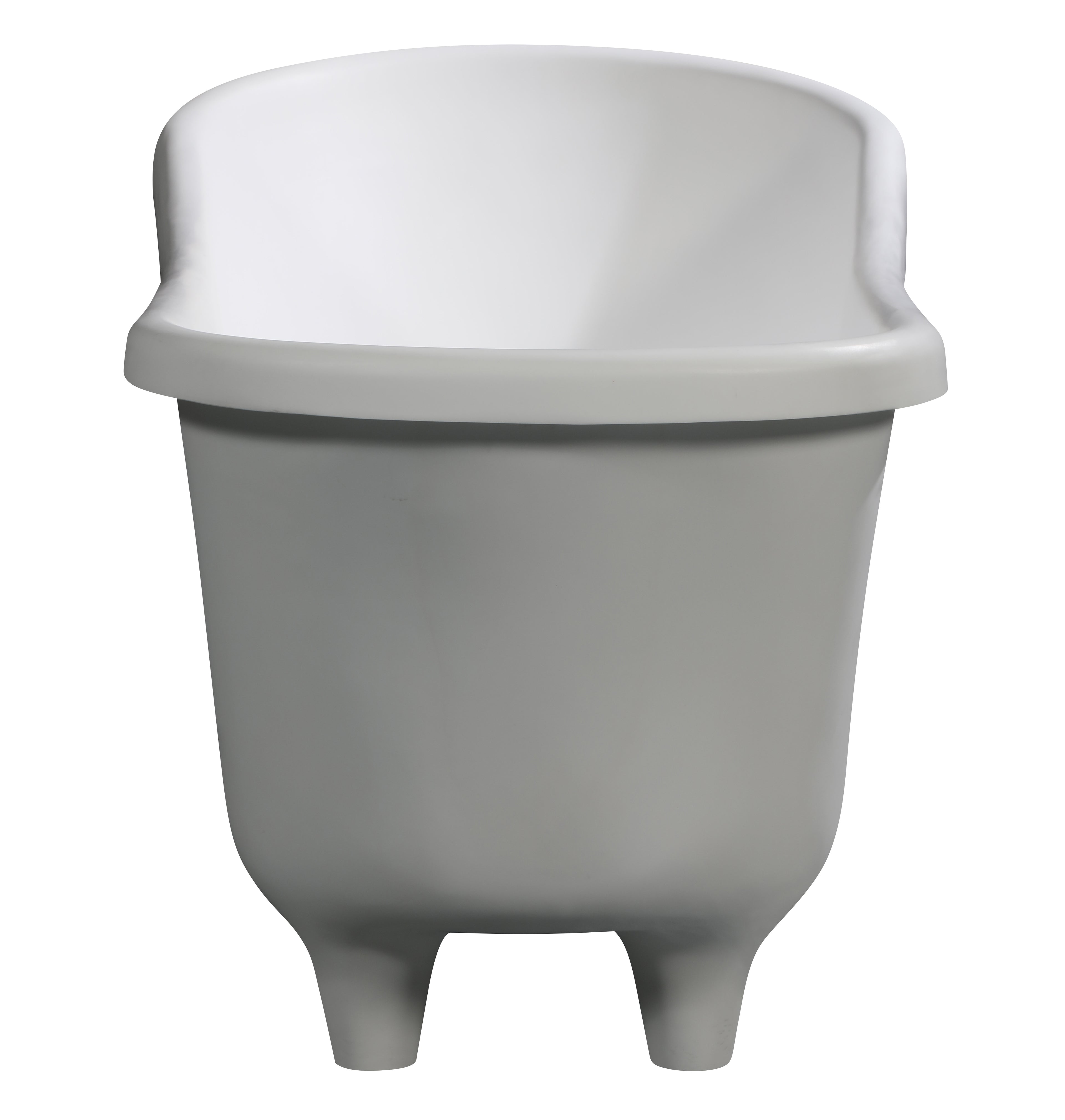 67 Inch White Matte Clawfoot Solid Surface Resin Bathtub ALFI Brand (AB9960)