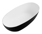 59 Inch Black & White Matte Oval Solid Surface Resin Soaking Bathtub ALFI Brand (AB9975BM)