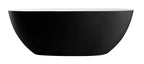 59 Inch Black & White Matte Oval Solid Surface Resin Soaking Bathtub ALFI Brand (AB9975BM)