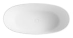59 Inch Black & White Matte Oval Solid Surface Resin Soaking Bathtub ALFI Brand (AB9975BM)
