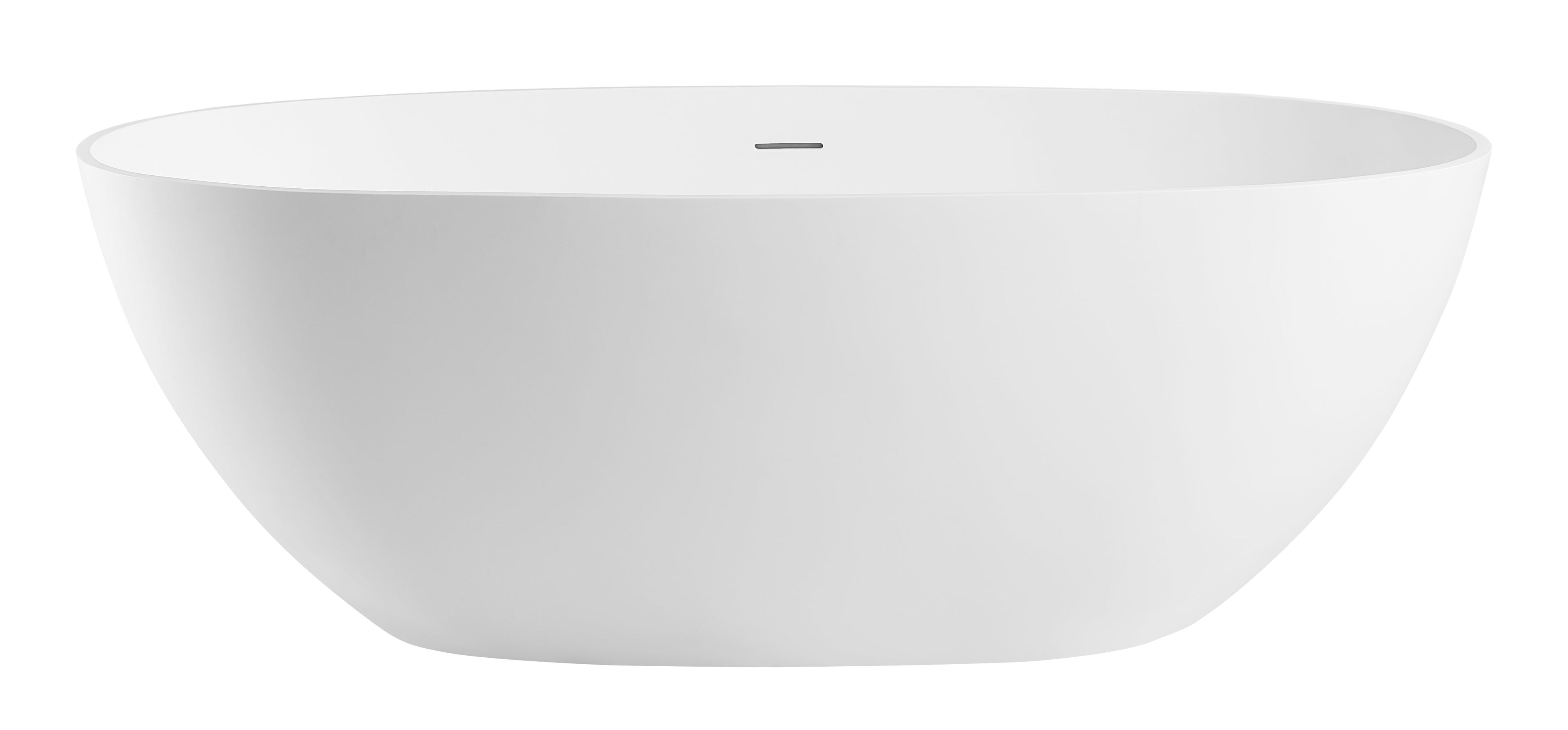 59 Inch White Oval Solid Surface Resin Soaking Bathtub ALFI Brand (AB9975)