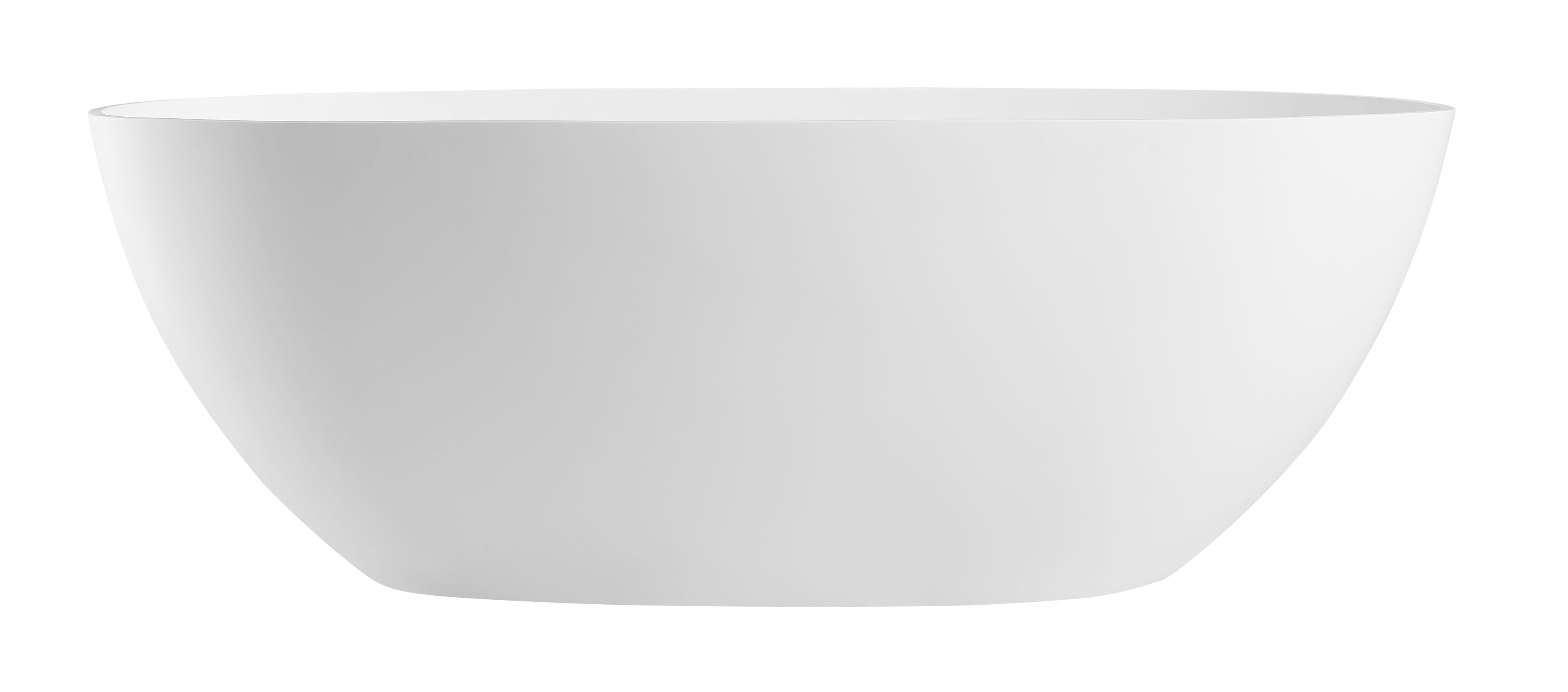 59 Inch White Oval Solid Surface Resin Soaking Bathtub ALFI Brand (AB9975)
