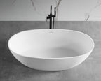 59 Inch White Oval Solid Surface Resin Soaking Bathtub ALFI Brand (AB9975)