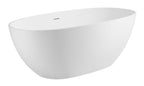 59 Inch White Oval Solid Surface Resin Soaking Bathtub ALFI Brand (AB9975)