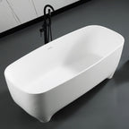 67 Inch White Matte Solid Surface Resin Bathtub ALFI Brand (AB9980)