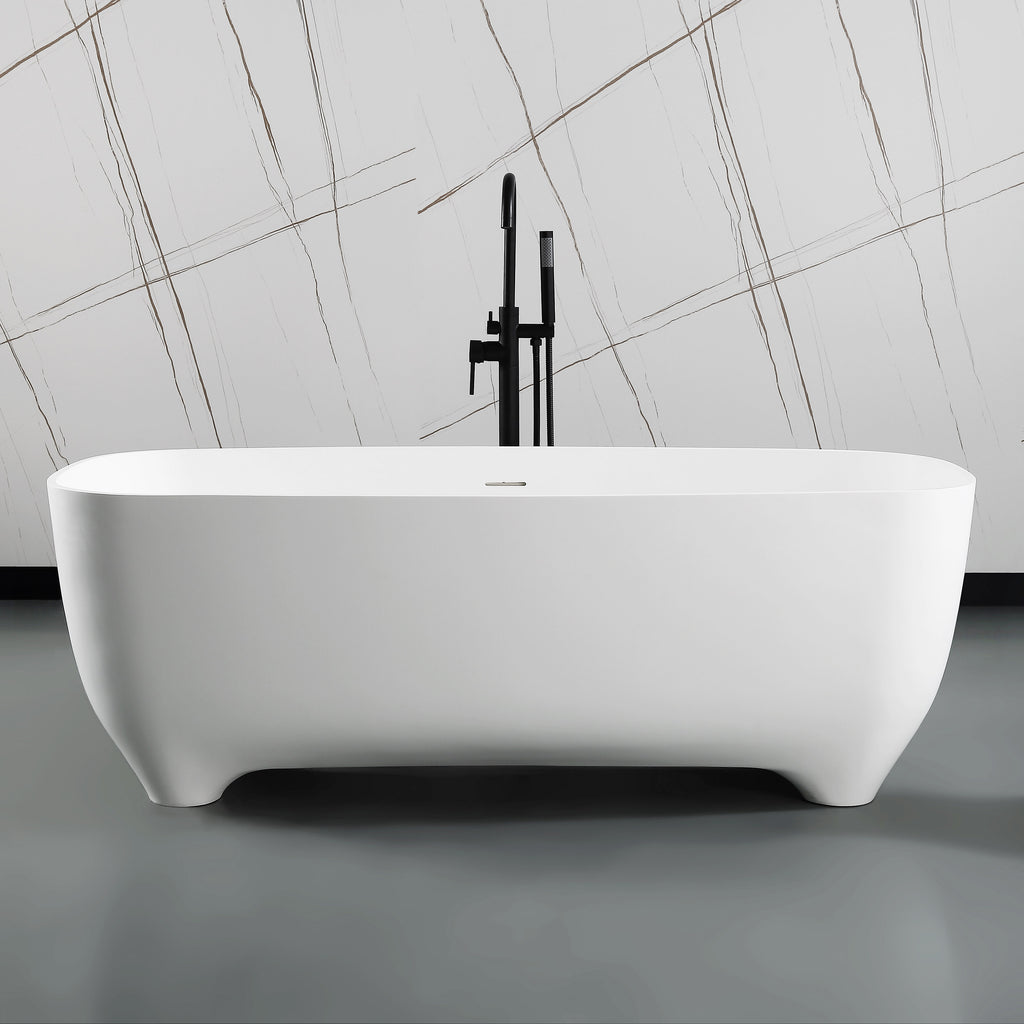 67 Inch White Matte Solid Surface Resin Bathtub ALFI Brand (AB9980)