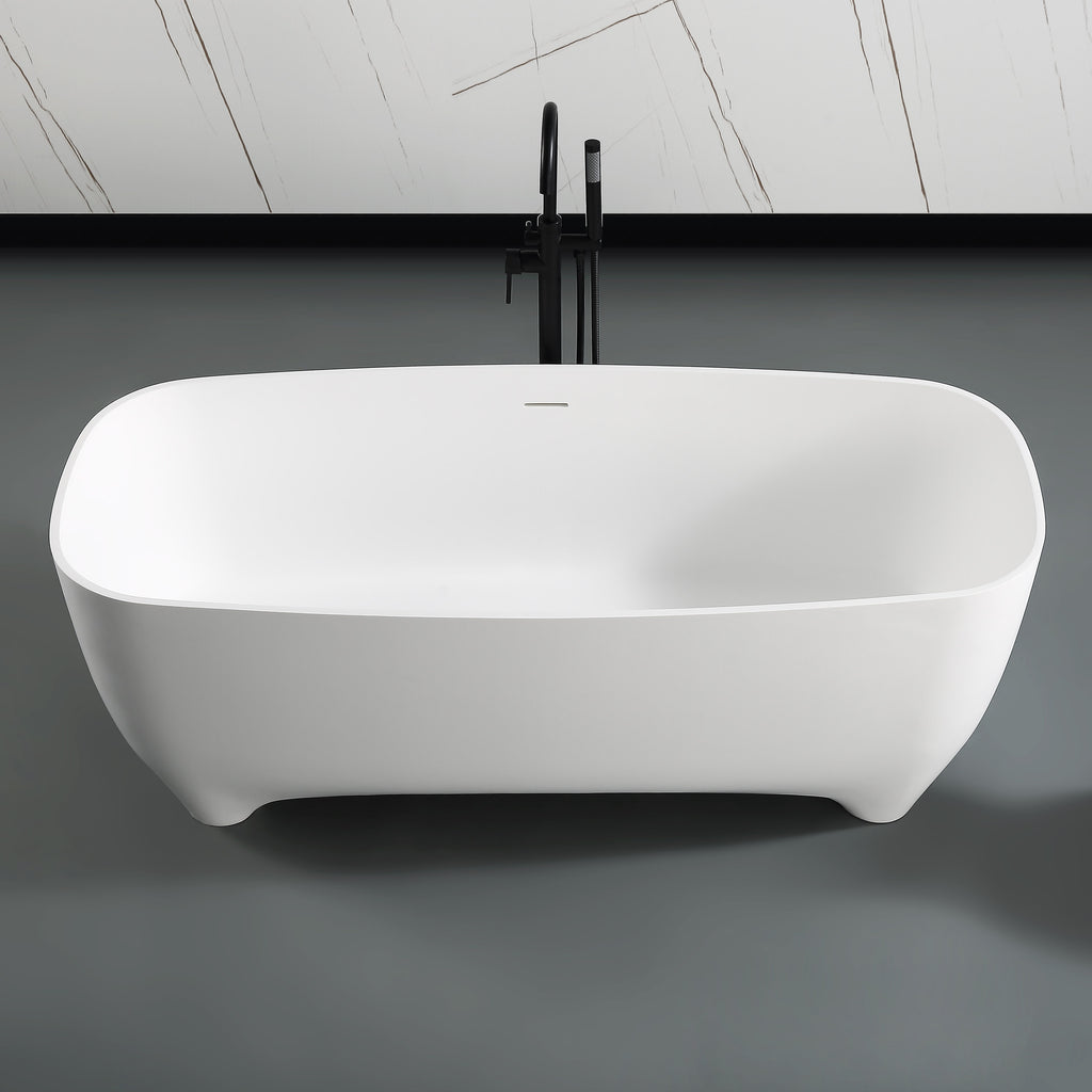 67 Inch White Matte Solid Surface Resin Bathtub ALFI Brand (AB9980)