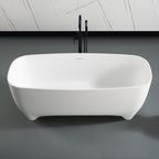 67 Inch White Matte Solid Surface Resin Bathtub ALFI Brand (AB9980)