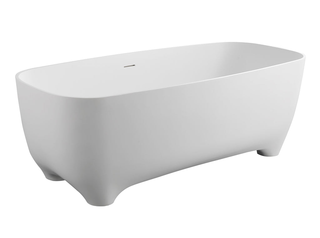 67 Inch White Matte Solid Surface Resin Bathtub ALFI Brand (AB9980)