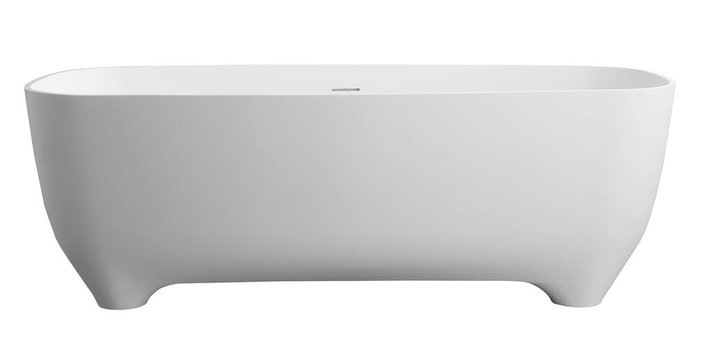67 Inch White Matte Solid Surface Resin Bathtub ALFI Brand (AB9980)