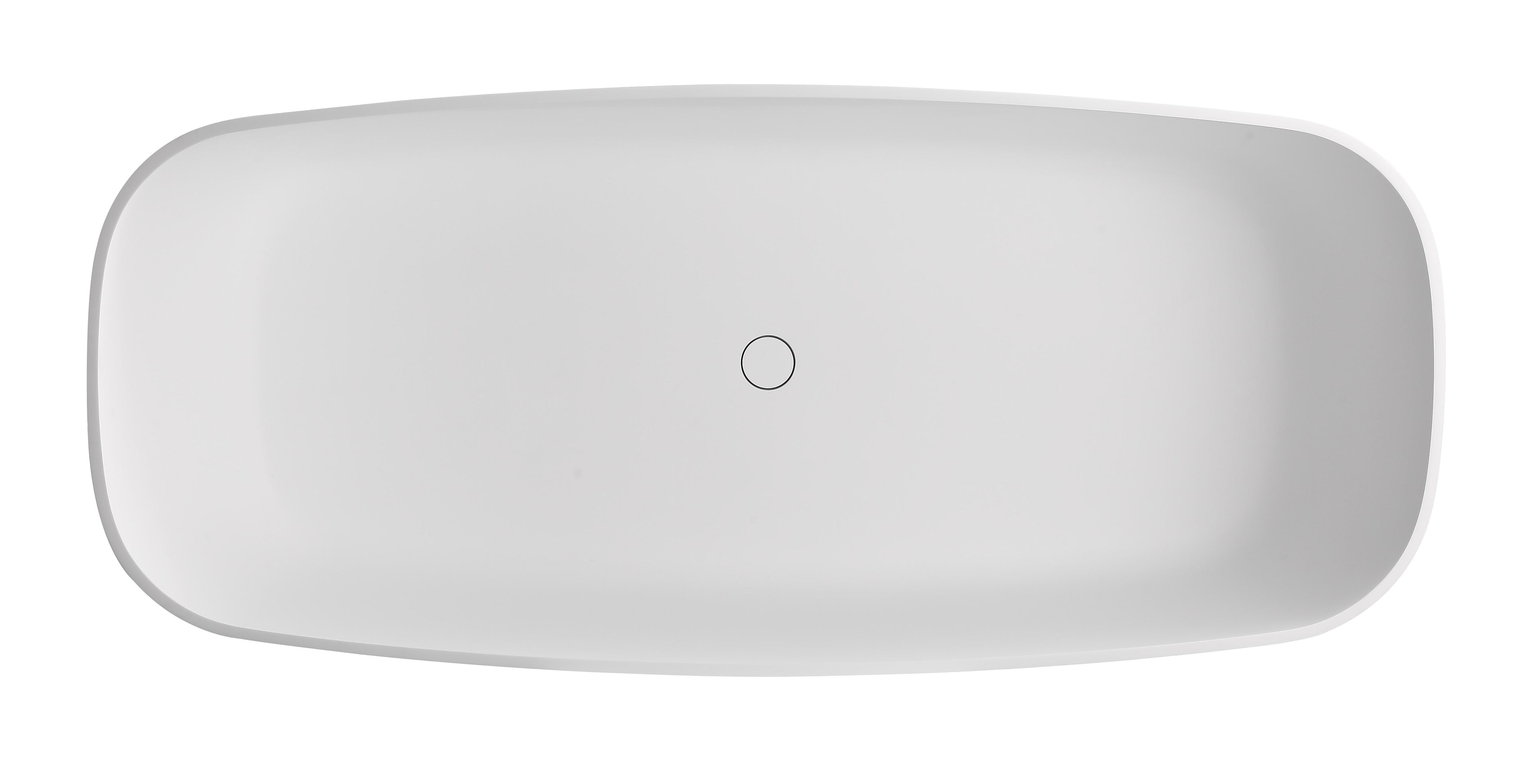 67 Inch White Matte Solid Surface Resin Bathtub ALFI Brand (AB9980)