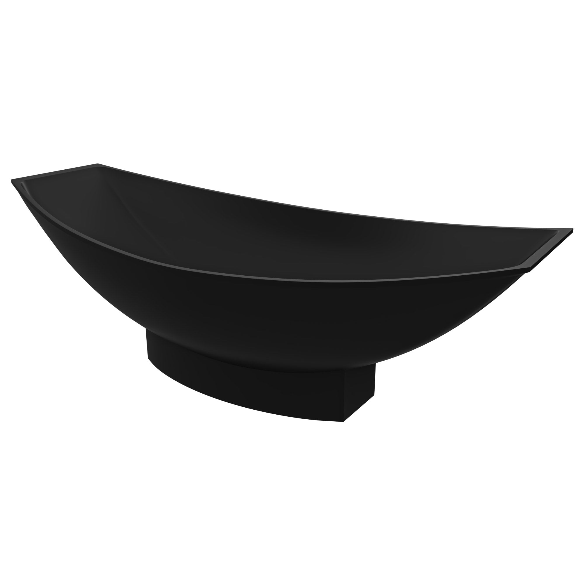 Black Matte 71 Inch Solid Surface Resin Free Standing Hammock Style Bathtub ALFI Brand (AB9991BM)