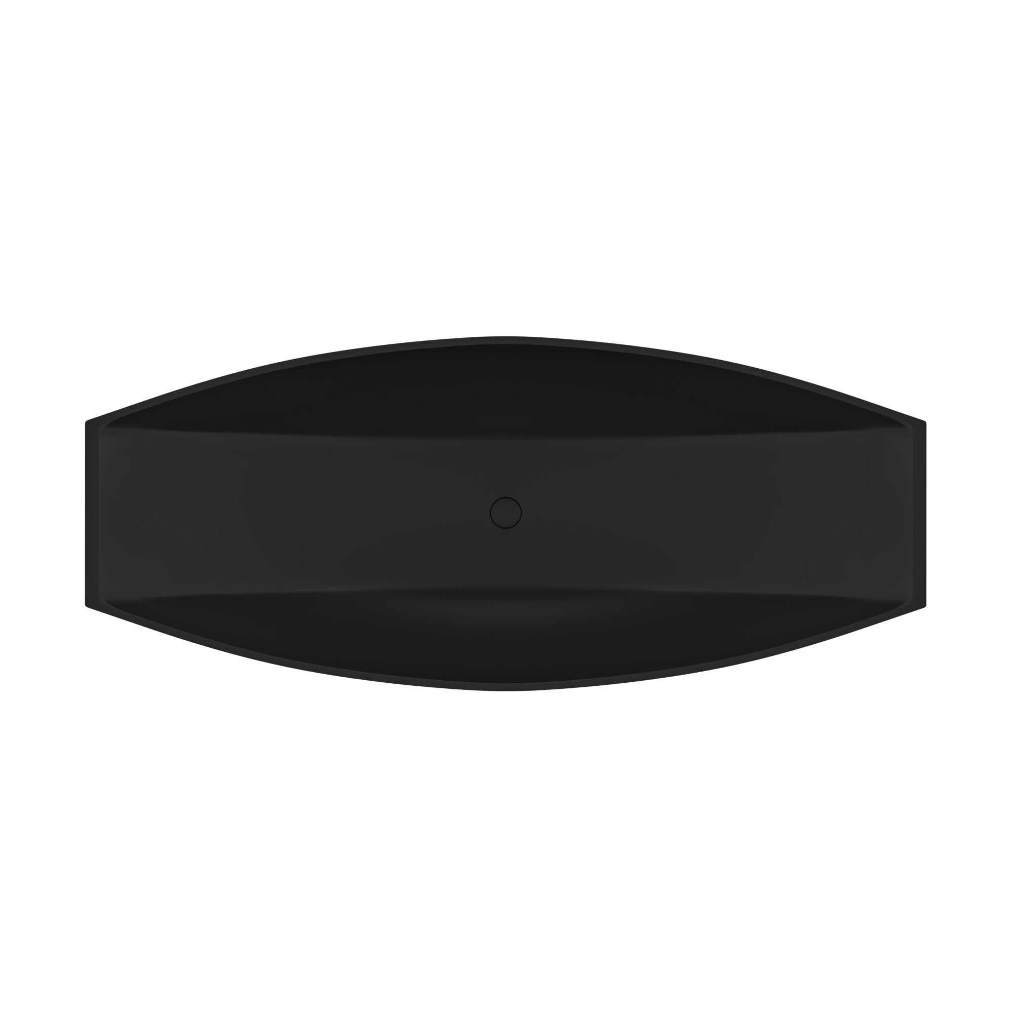 Black Matte 71 Inch Solid Surface Resin Free Standing Hammock Style Bathtub ALFI Brand (AB9991BM)