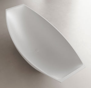 White Matte 71 Inch Solid Surface Resin Free Standing Hammock Style Bathtub ALFI Brand (AB9991)