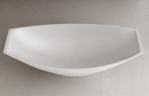 White Matte 71 Inch Solid Surface Resin Free Standing Hammock Style Bathtub ALFI Brand (AB9991)