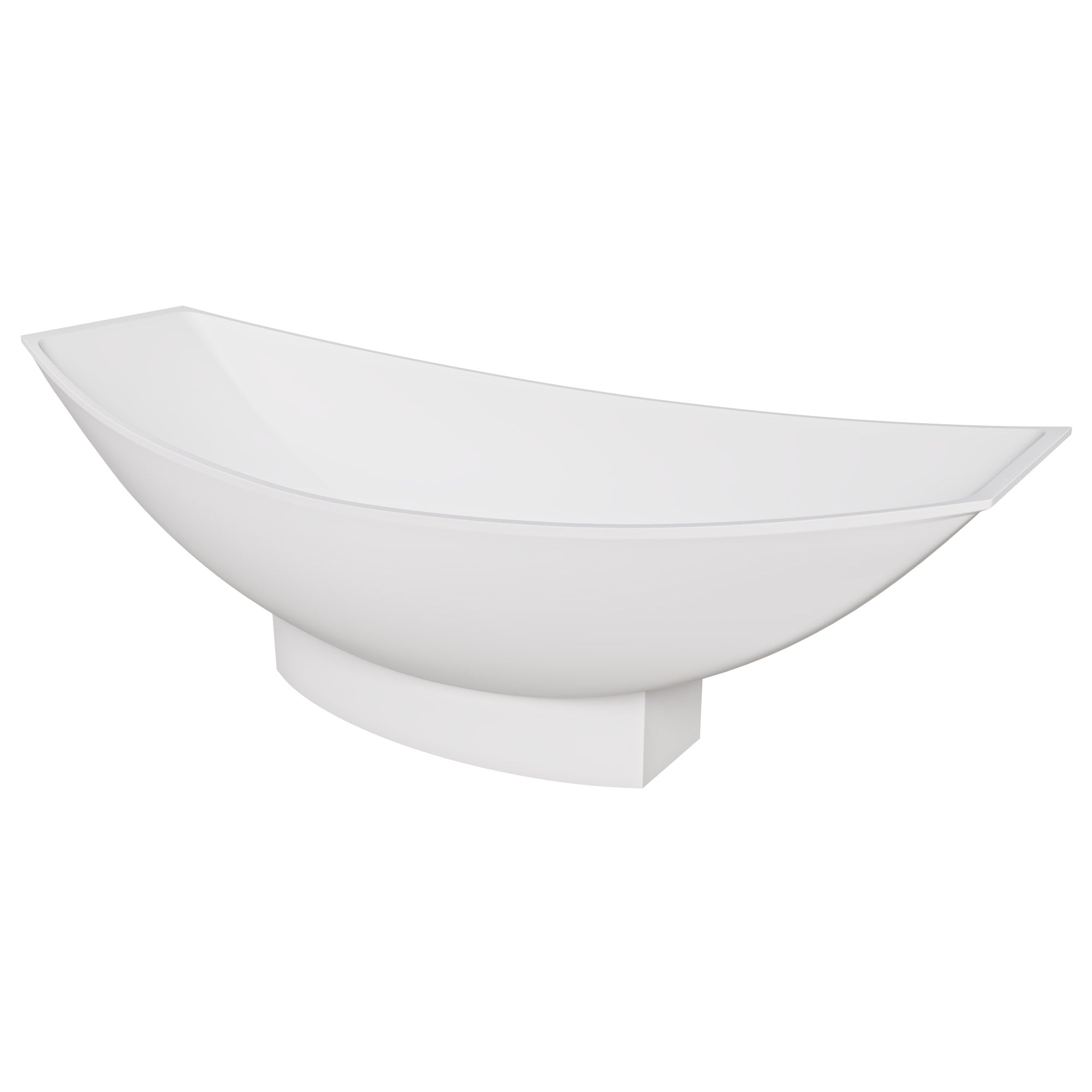 White Matte 71 Inch Solid Surface Resin Free Standing Hammock Style Bathtub ALFI Brand (AB9991)