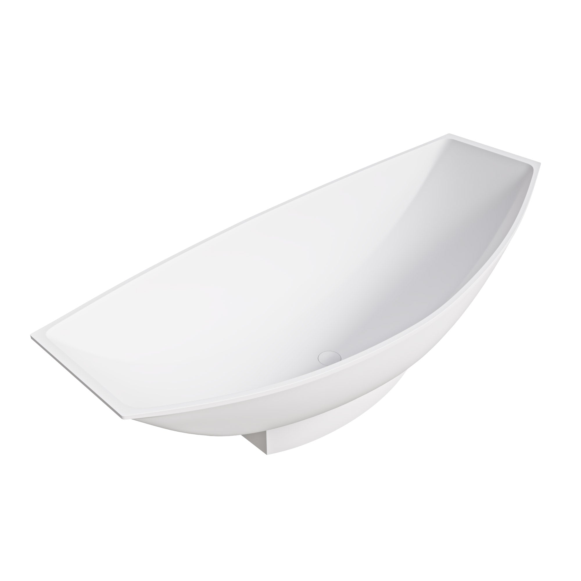 White Matte 71 Inch Solid Surface Resin Free Standing Hammock Style Bathtub ALFI Brand (AB9991)