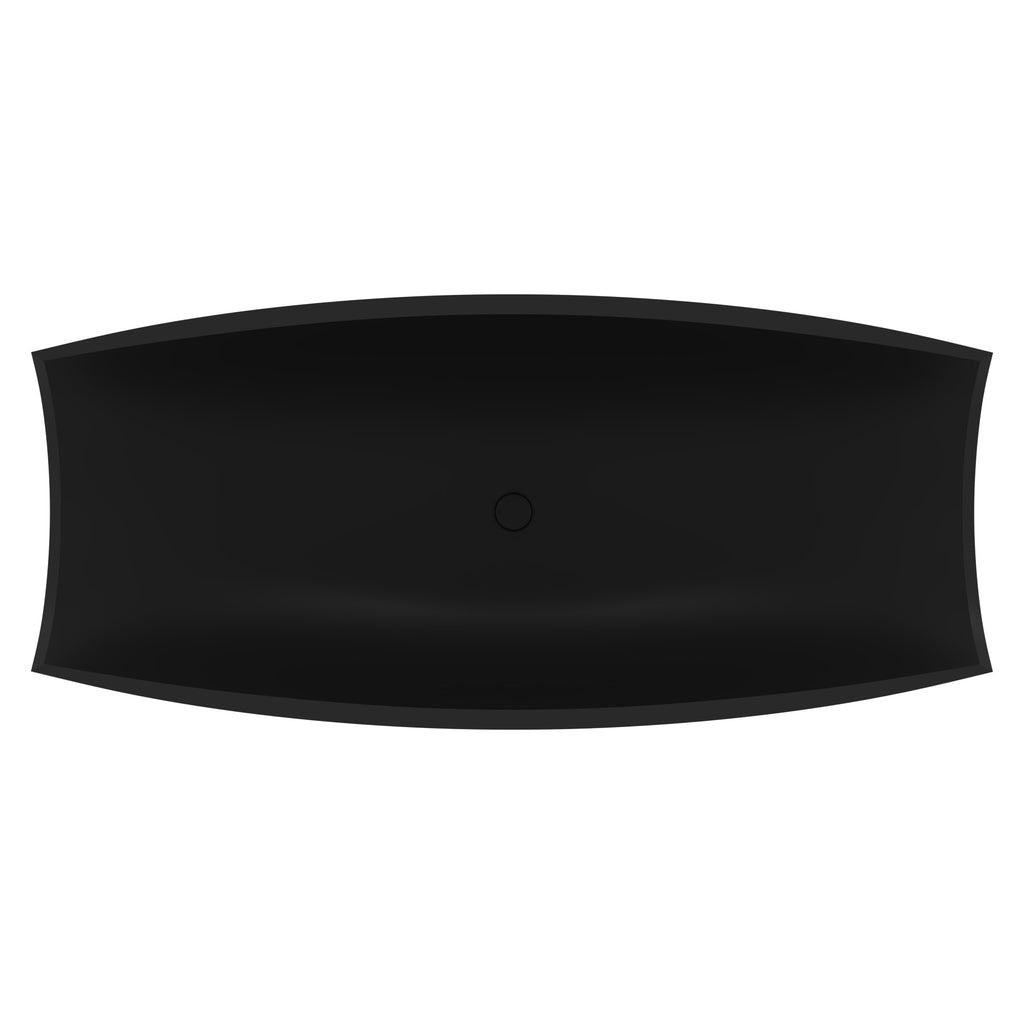 Black Matte 71 Inch Solid Surface Resin Free Standing Hammock Style Bathtub ALFI Brand (AB9992BM)