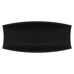 Black Matte 71 Inch Solid Surface Resin Free Standing Hammock Style Bathtub ALFI Brand (AB9992BM)