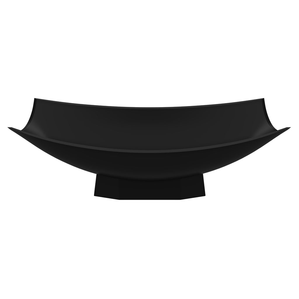 Black Matte 71 Inch Solid Surface Resin Free Standing Hammock Style Bathtub ALFI Brand (AB9992BM)