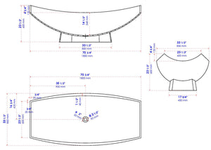 Black Matte 71 Inch Solid Surface Resin Free Standing Hammock Style Bathtub ALFI Brand (AB9992BM)
