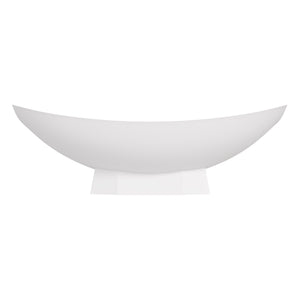 White Matte 71 Inch Solid Surface Resin Free Standing Hammock Style Bathtub ALFI Brand (AB9992)