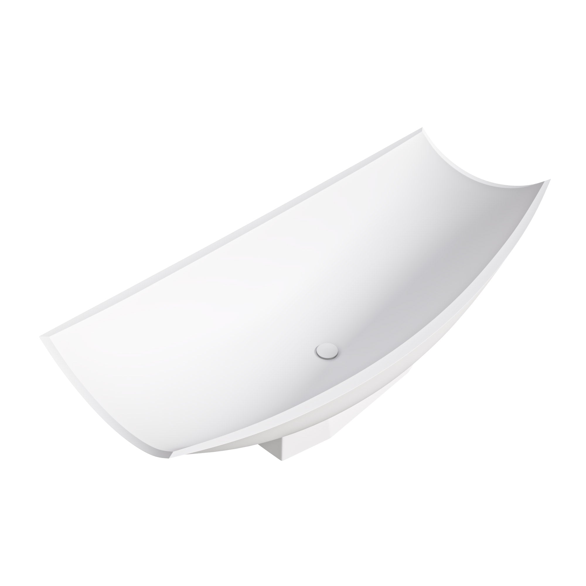 White Matte 71 Inch Solid Surface Resin Free Standing Hammock Style Bathtub ALFI Brand (AB9992)