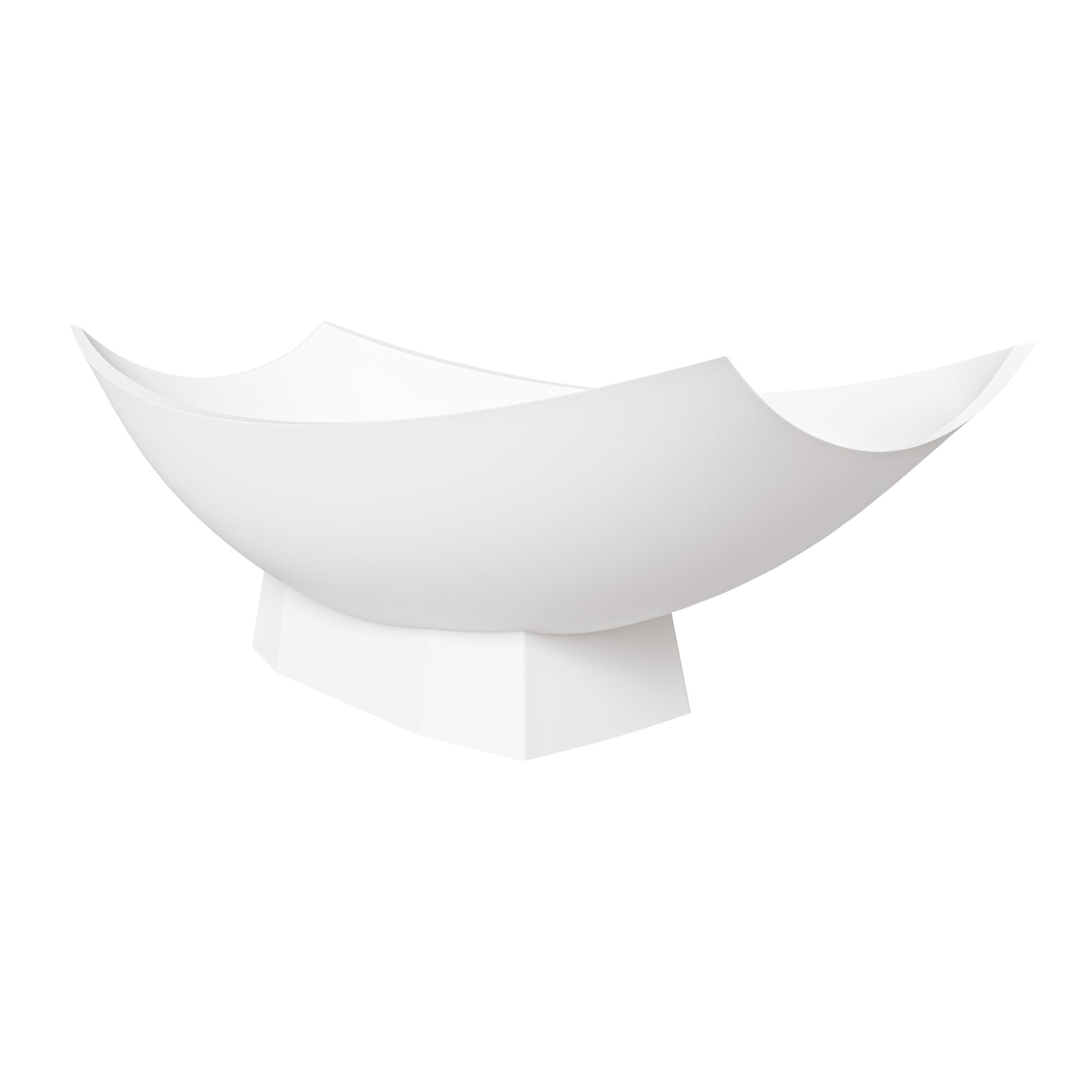 White Matte 71 Inch Solid Surface Resin Free Standing Hammock Style Bathtub ALFI Brand (AB9992)