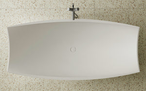 White Matte 71 Inch Solid Surface Resin Free Standing Hammock Style Bathtub ALFI Brand (AB9992)