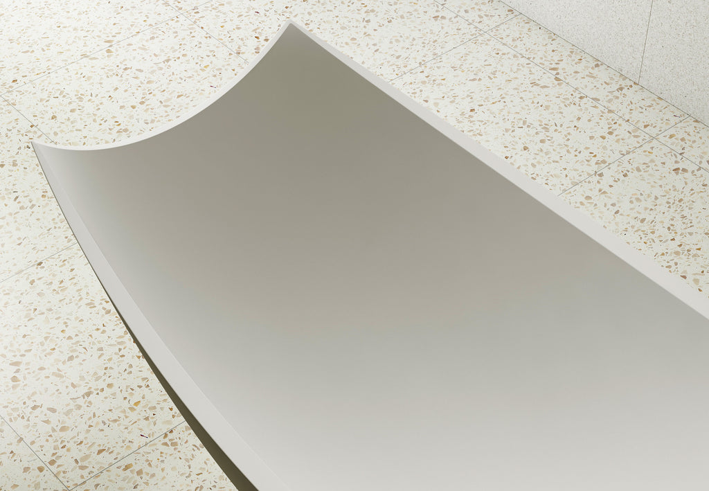 White Matte 71 Inch Solid Surface Resin Free Standing Hammock Style Bathtub ALFI Brand (AB9992)