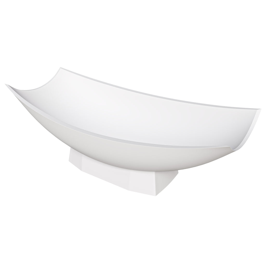 White Matte 71 Inch Solid Surface Resin Free Standing Hammock Style Bathtub ALFI Brand (AB9992)