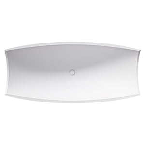 White Matte 71 Inch Solid Surface Resin Free Standing Hammock Style Bathtub ALFI Brand (AB9992)