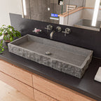 39 Inch Solid Concrete Gray Matte Trough Sink for the Bathroom ALFI Brand (ABCO39TR)